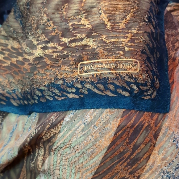 Jones New York Silk Animal Print Handkerchief Scarf - Picture 6 of 6